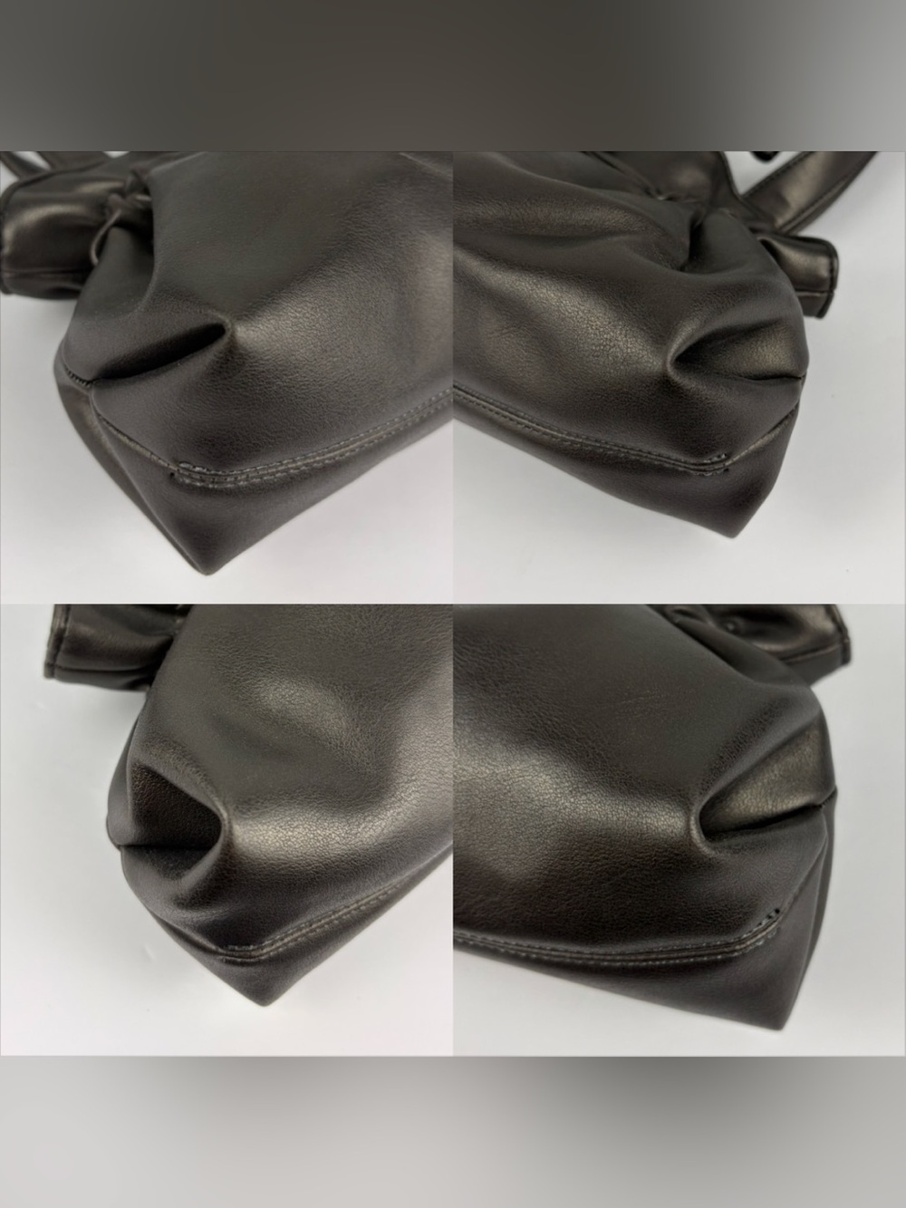 Barney’s New York Vintage Dark Grey Ruched Small Shoulder Bag Purse - Picture 10 of 11